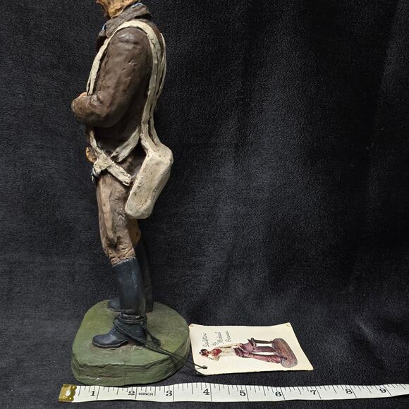 Vintage Aviator Pilot Early Flying Man Sculpture Hand Painted by Michael Garman - Picture 12 of 16